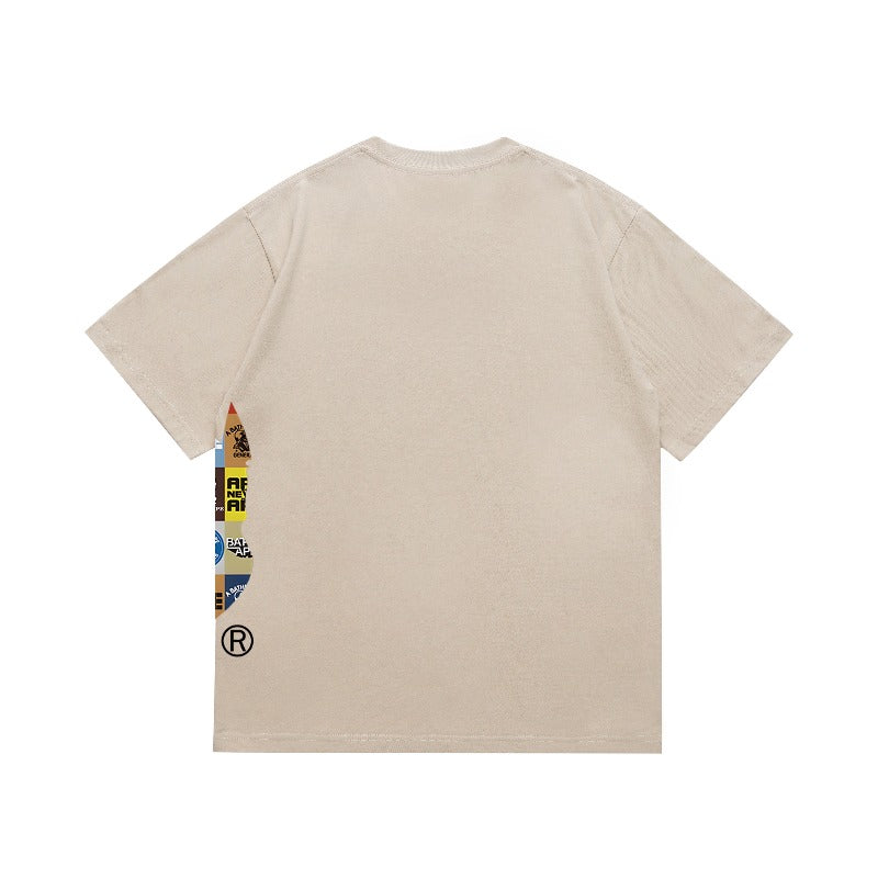 Bathing Shark and ape head print T Shirts NextBlock