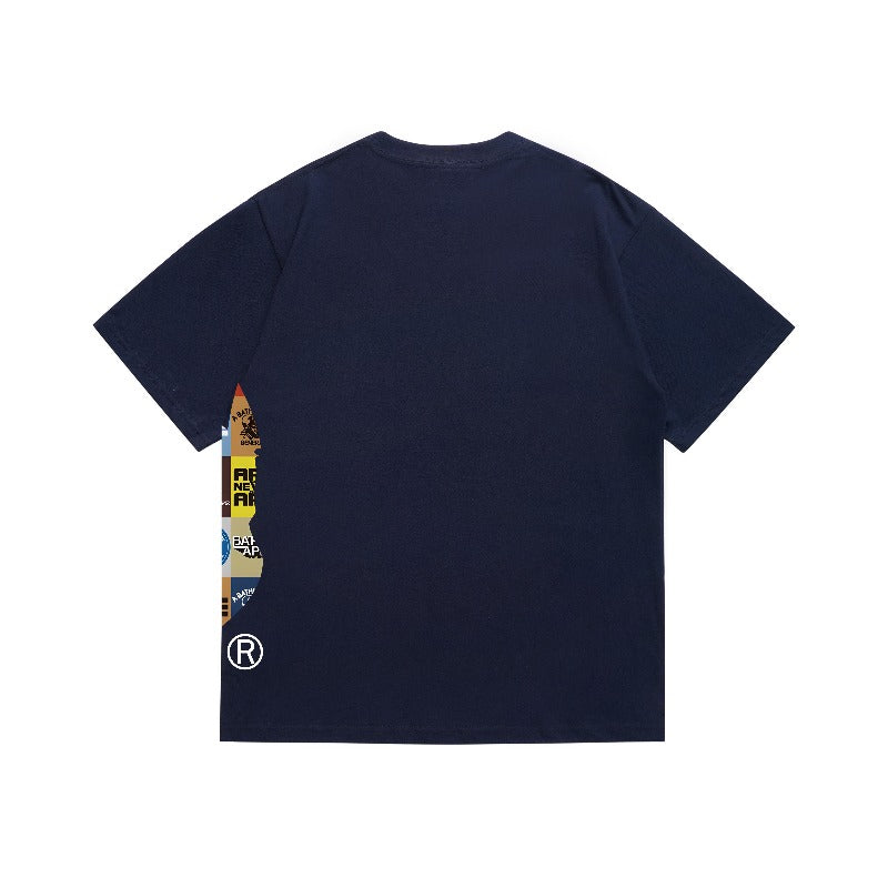 Bathing Shark and ape head print T Shirts NextBlock