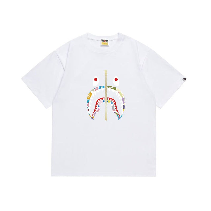 Bathing Shark and ape head print T Shirts NextBlock