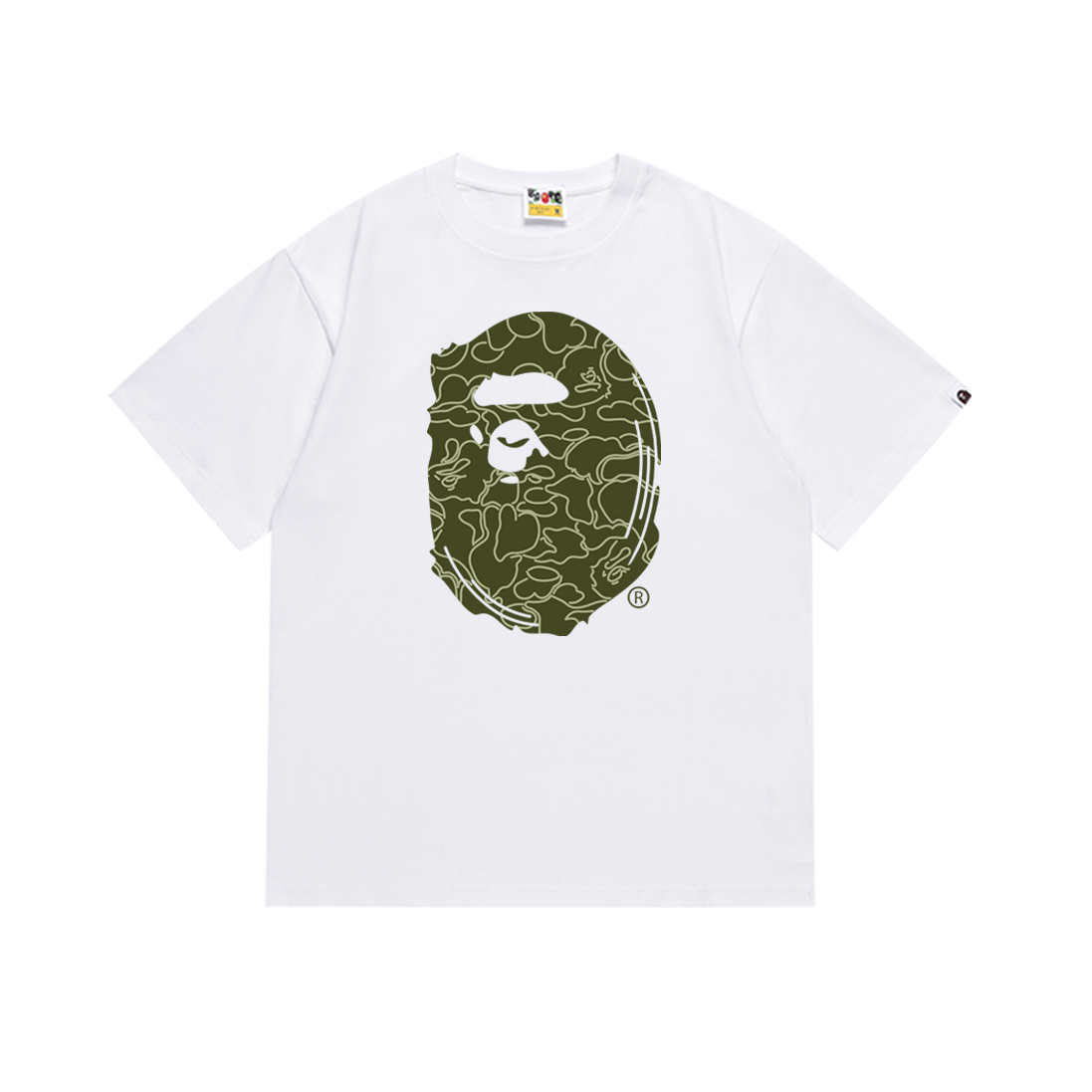 Bathing Shark and ape head print T-Shirt NextBlock