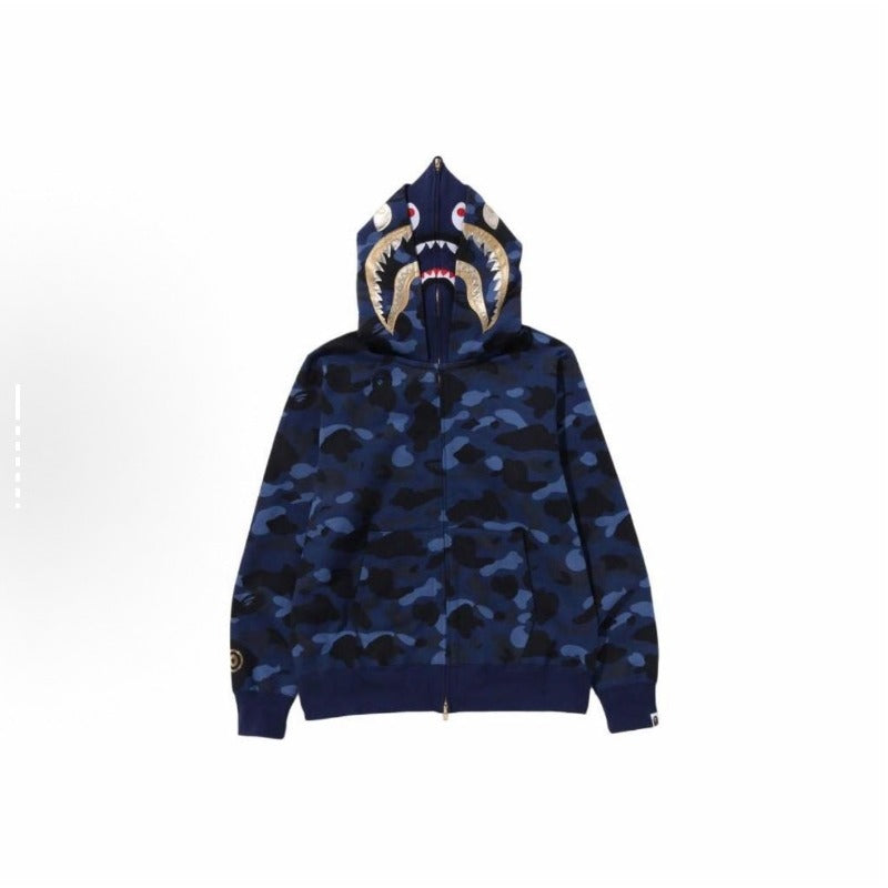 Bathing Shark and ape head print hoode BAPE year of the dragon limited double hat fall and winterembroider NextBlock