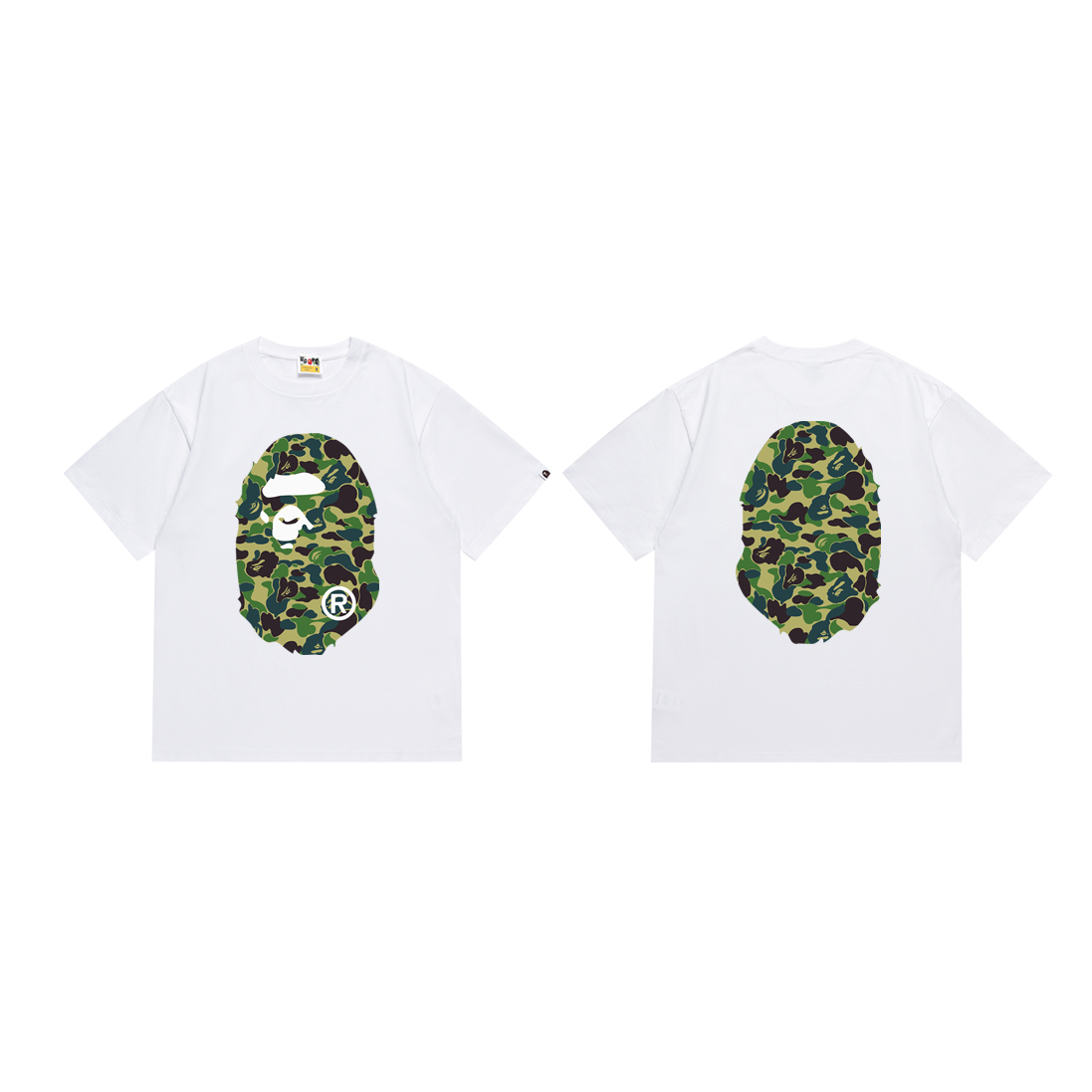 Bathing Shark and ape head print T-Shirt NextBlock