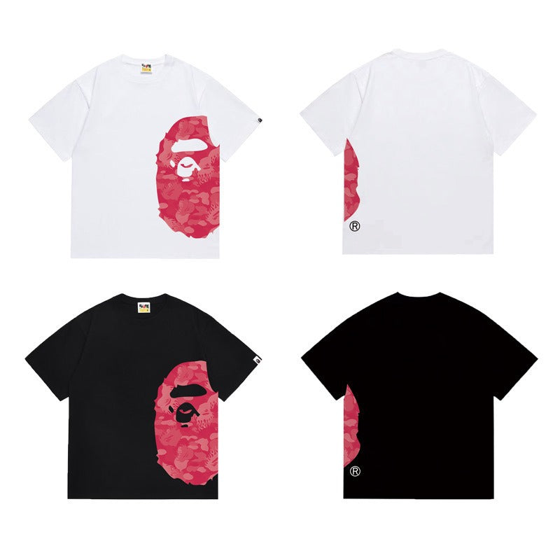 Bathing Shark and ape head print T Shirts NextBlock