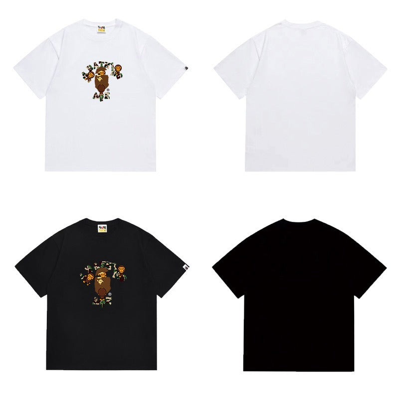 Bathing Shark and ape head print T Shirts NextBlock