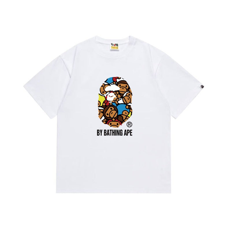 Bathing Shark and ape head print T Shirts NextBlock