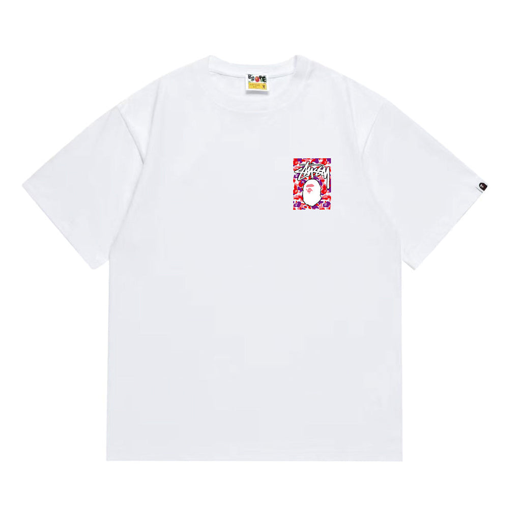 Bathing Shark and ape head print T-Shirt NextBlock