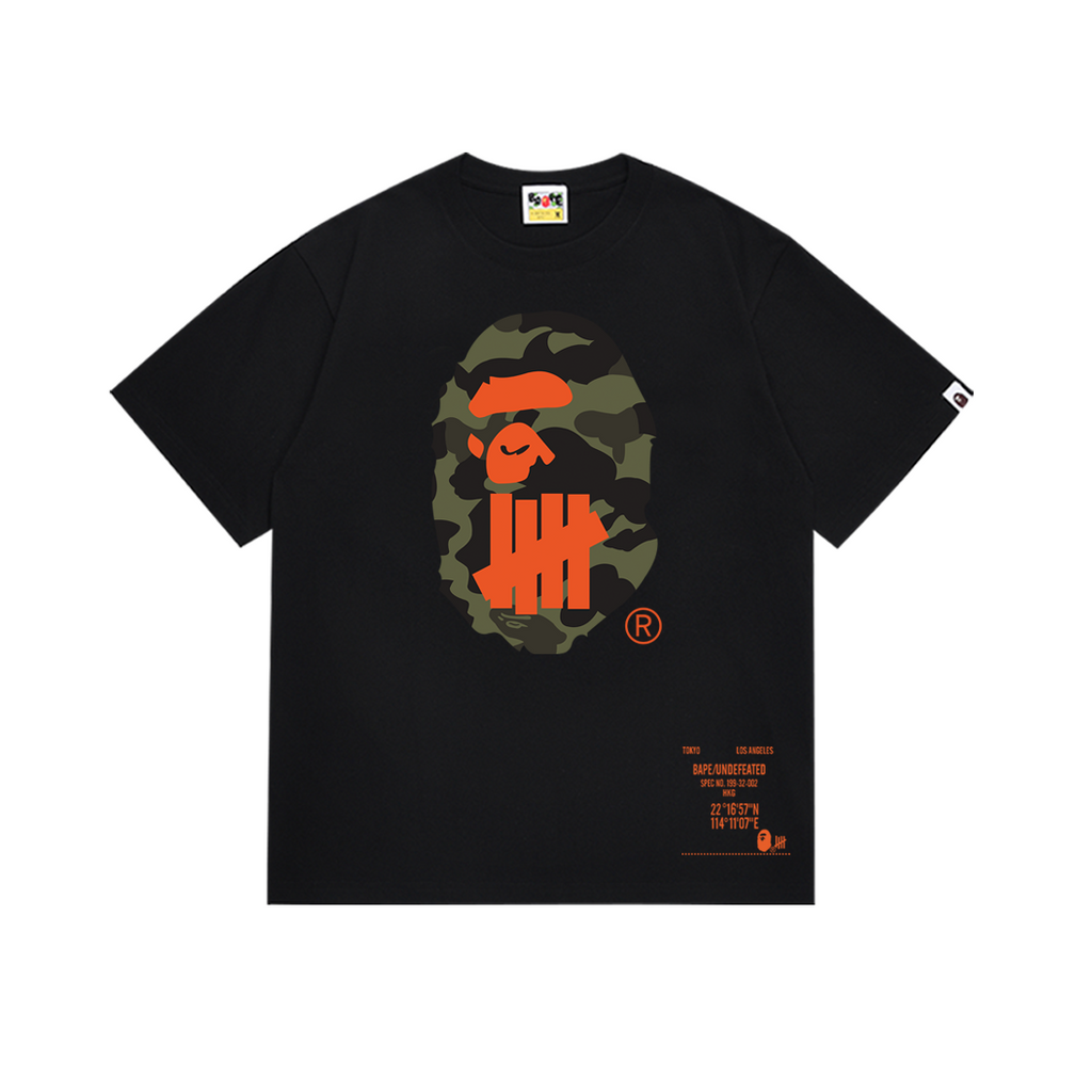 Bathing Shark and ape head print T-Shirt NextBlock