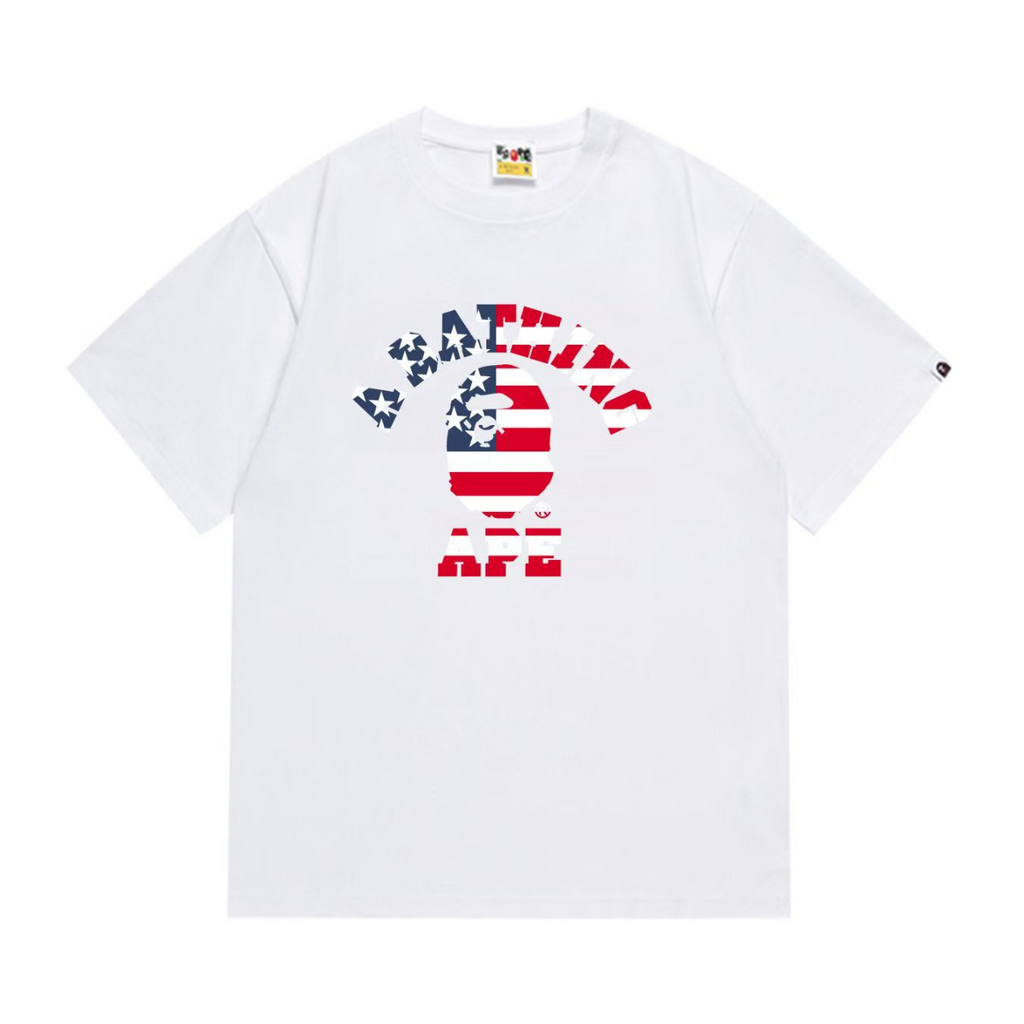 Bathing Shark and ape head print T-Shirt NextBlock