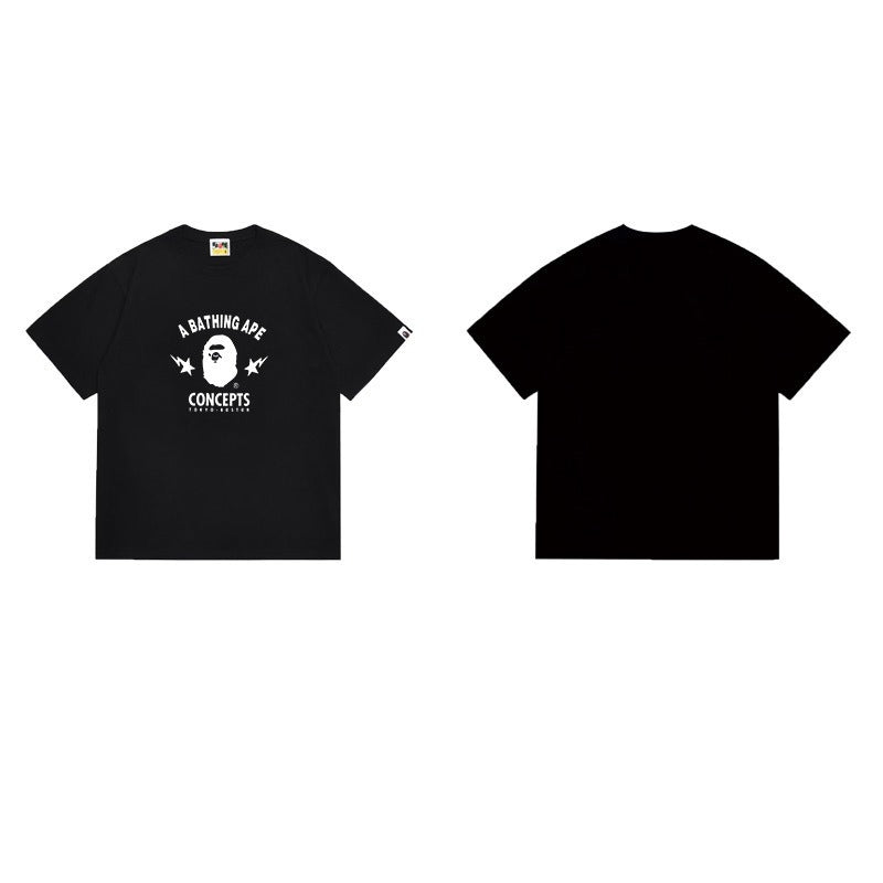 Bathing Shark and ape head print T Shirts NextBlock