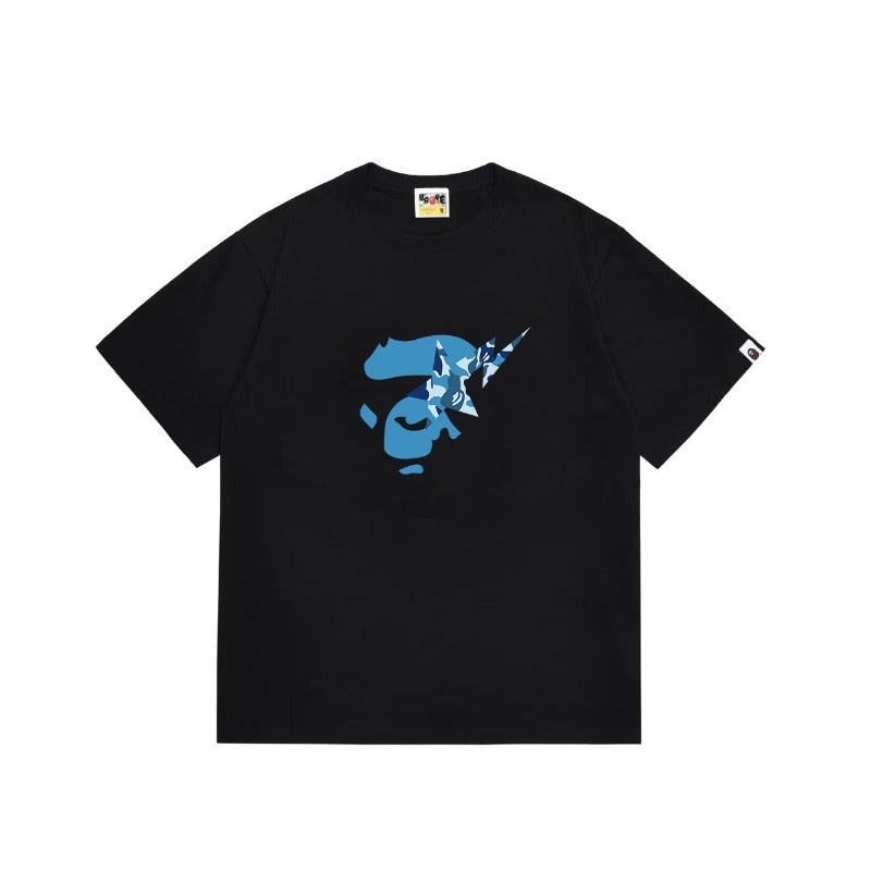 Bathing Shark and ape head print T Shirts NextBlock