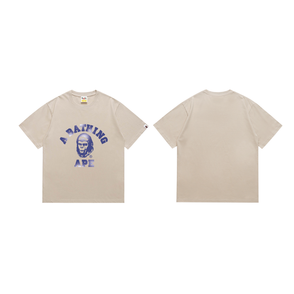 Bathing Shark and ape head print T-Shirt NextBlock