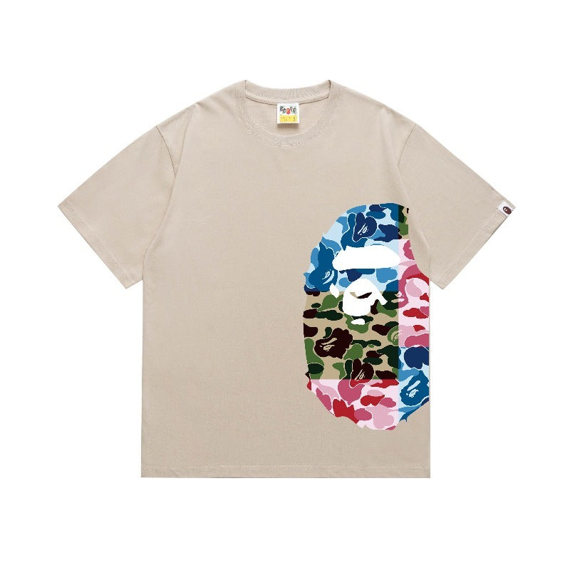 Bathing Shark and ape head print T Shirts NextBlock