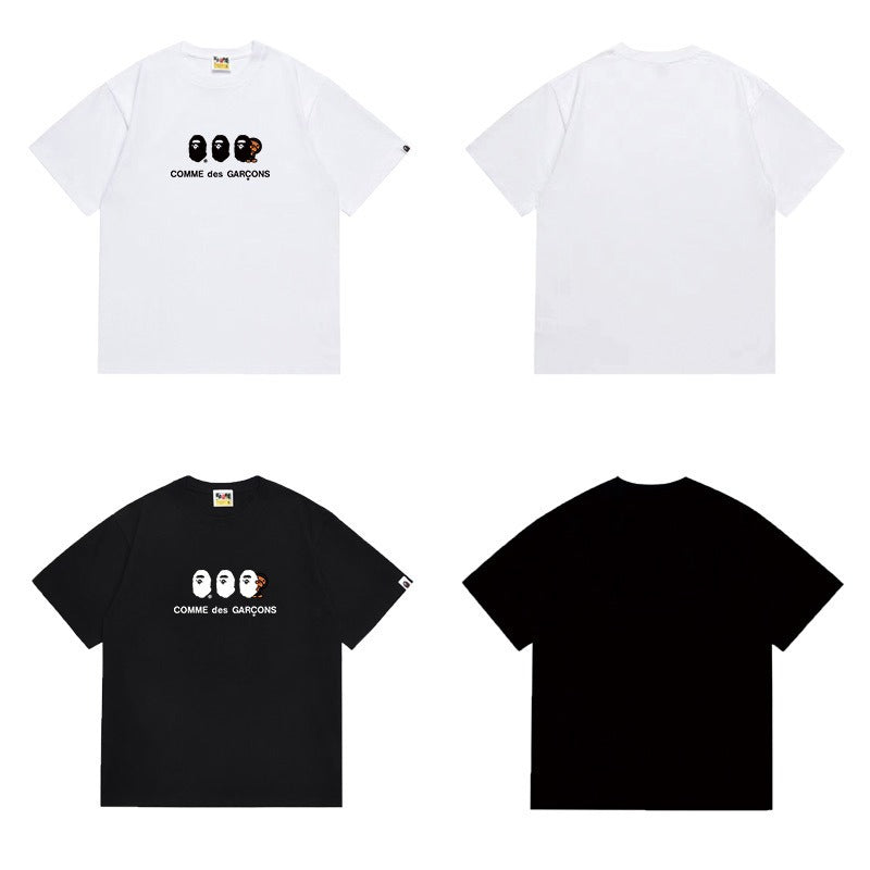 Bathing Shark and ape head print T Shirts NextBlock