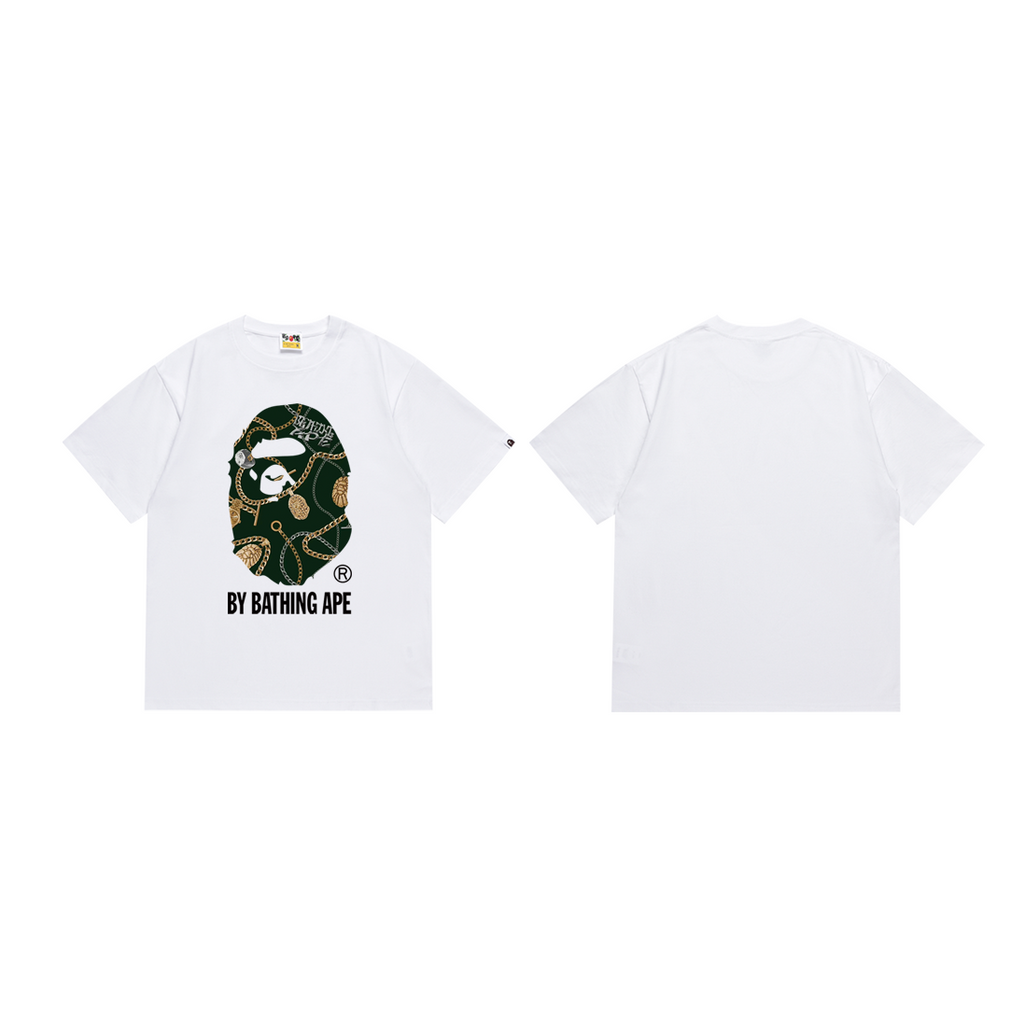 Bathing Shark and ape head print T-Shirt NextBlock