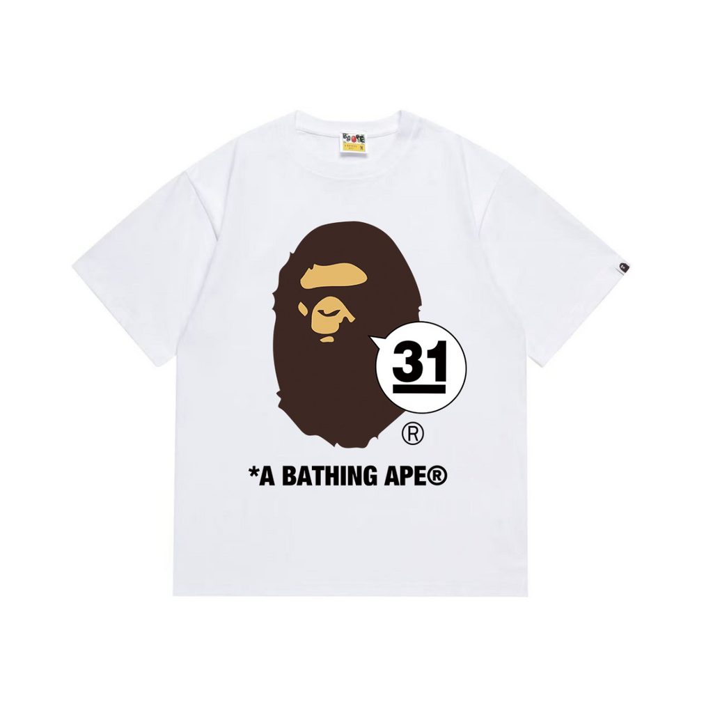 Bathing Shark and ape head print T-Shirt NextBlock
