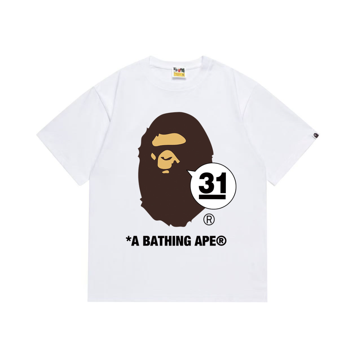 Bathing Shark and ape head print T-Shirt NextBlock
