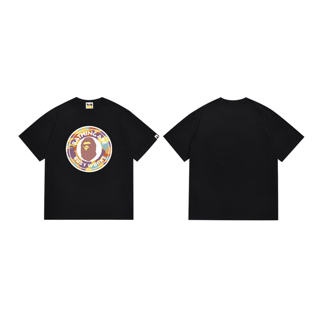 Bathing Shark and ape head print T-Shirt NextBlock