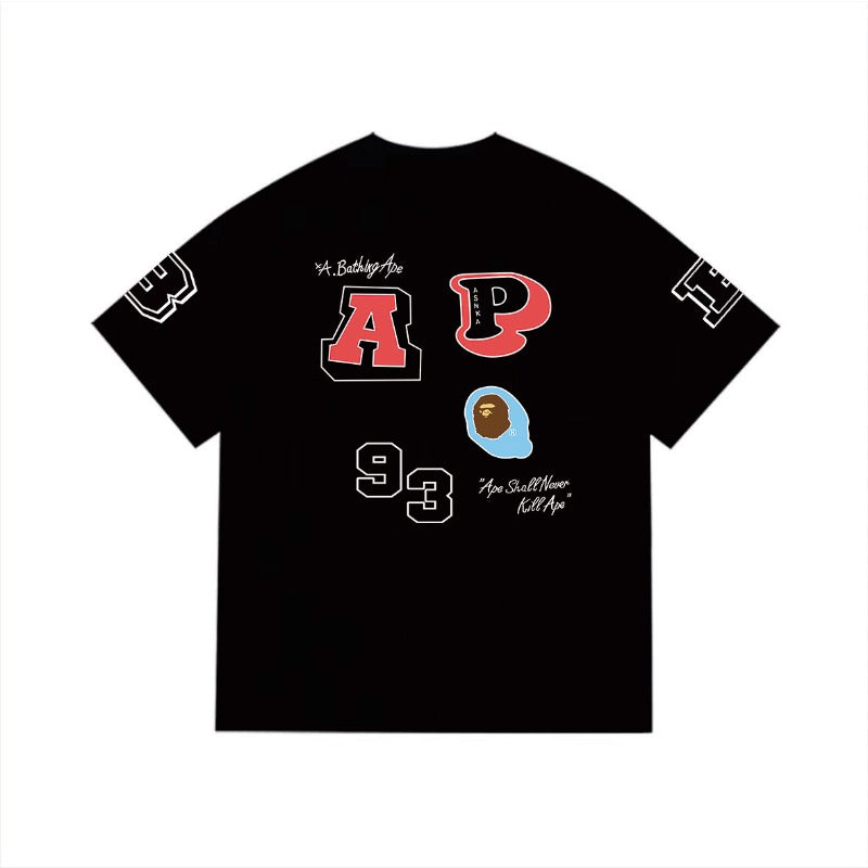 Bathing Shark and ape head print T Shirts NextBlock