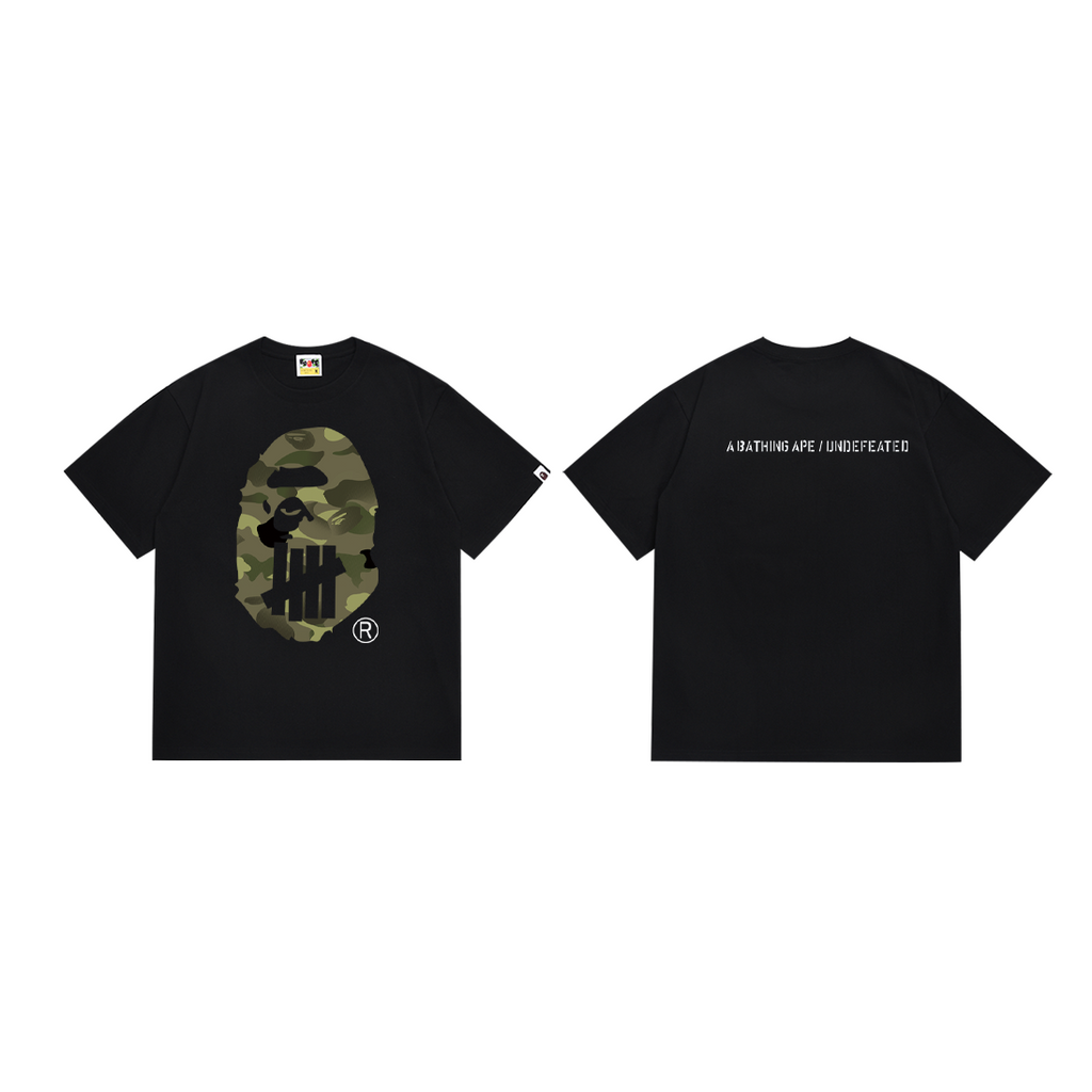 Bathing Shark and ape head print T-Shirt NextBlock
