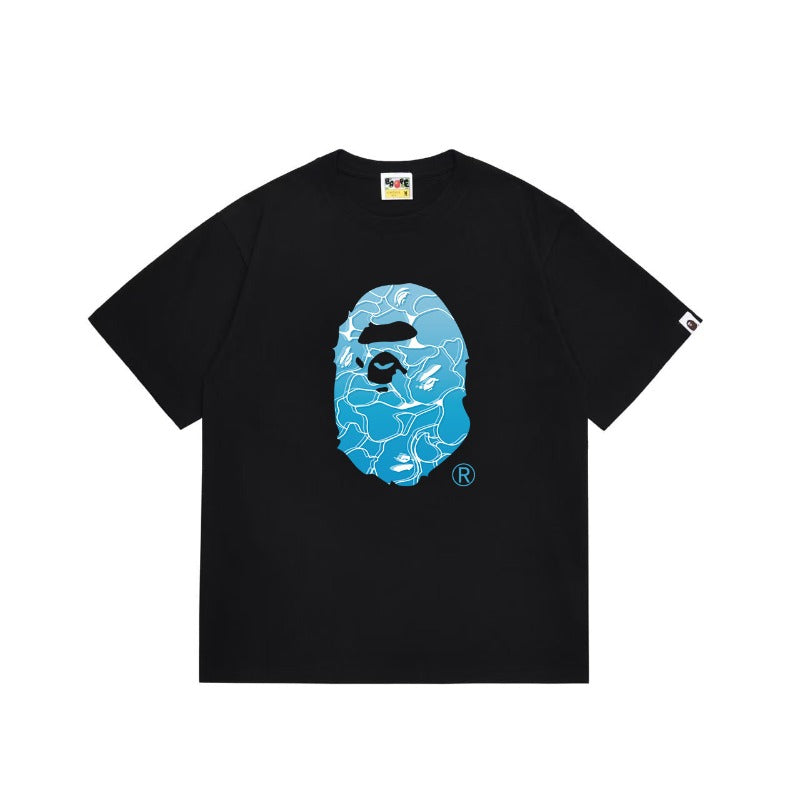 Bathing Shark and ape head print T Shirts NextBlock