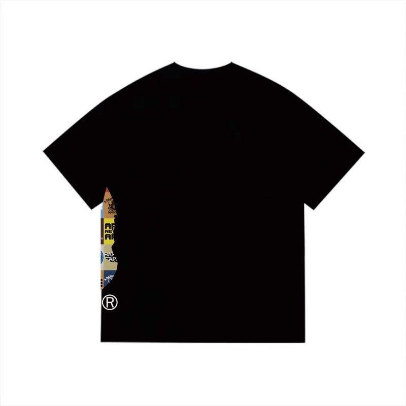 Bathing Shark and ape head print T Shirts NextBlock