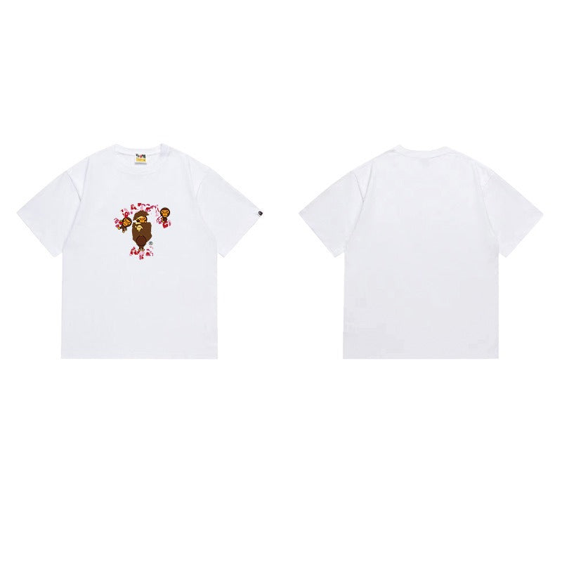 Bathing Shark and ape head print T Shirts NextBlock