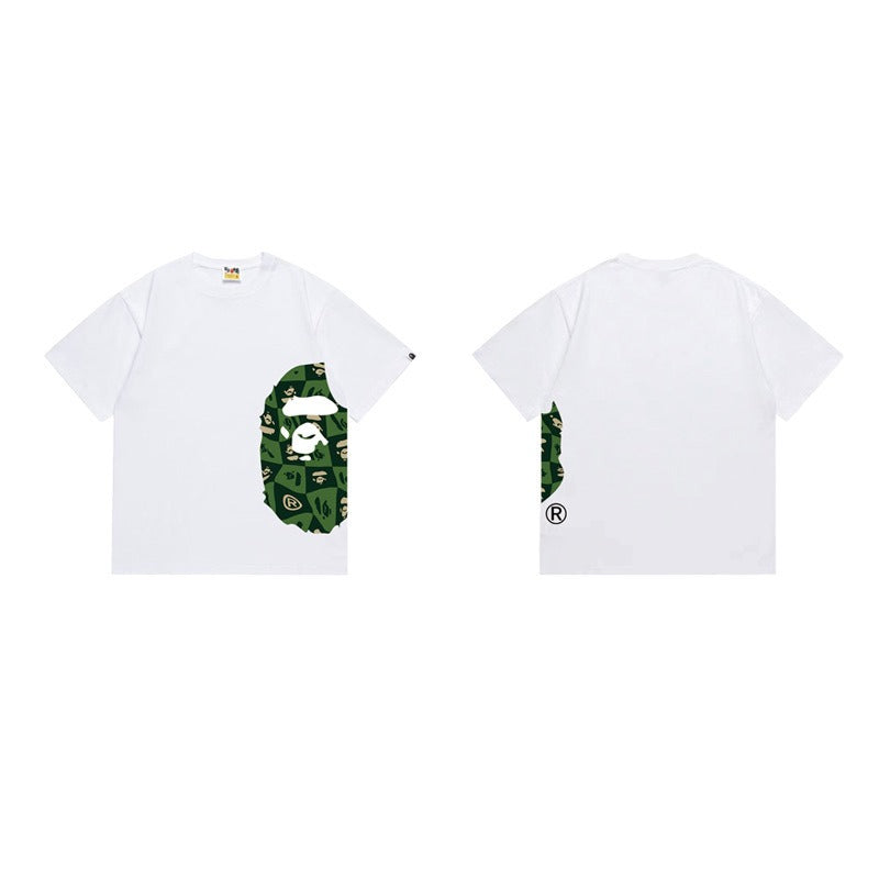 Bathing Shark and ape head print T Shirts NextBlock