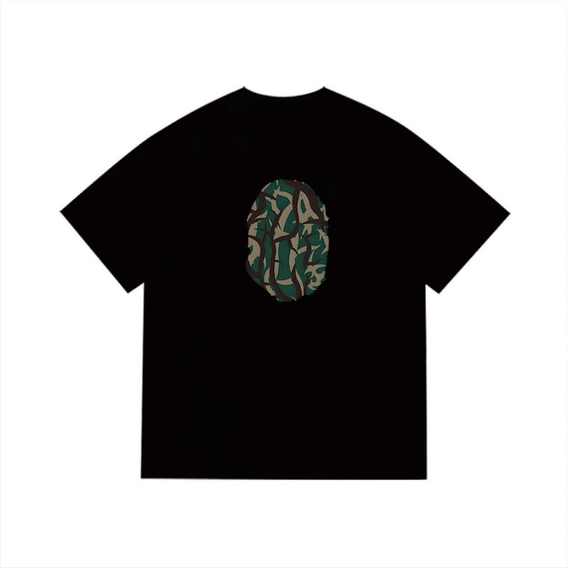 Bathing Shark and ape head print T Shirts NextBlock
