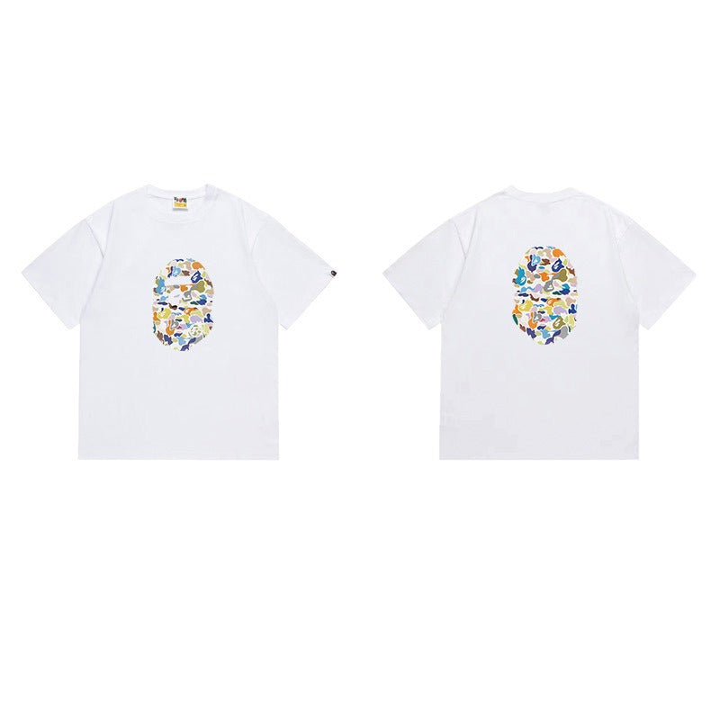Bathing Shark and ape head print T Shirts NextBlock