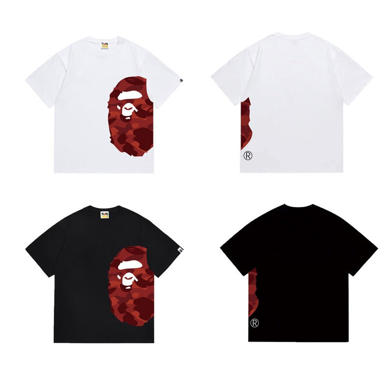 Bathing Shark and ape head print T Shirts NextBlock