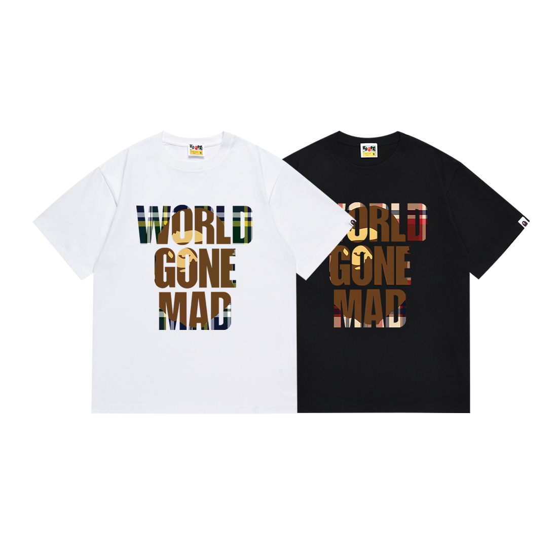 Bathing Shark and ape head print T Shirts NextBlock