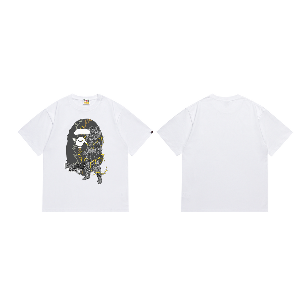 Bathing Shark and ape head print T-Shirt NextBlock