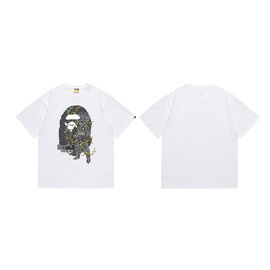 Bathing Shark and ape head print T-Shirt NextBlock