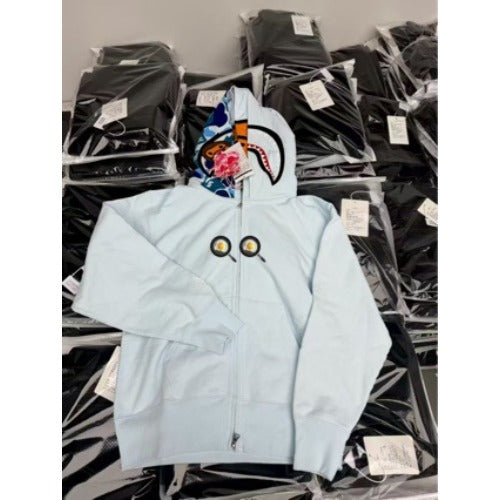 Bathing Shark and ape head print hoode BAPE bapexmilo co-branded double hat NextBlock