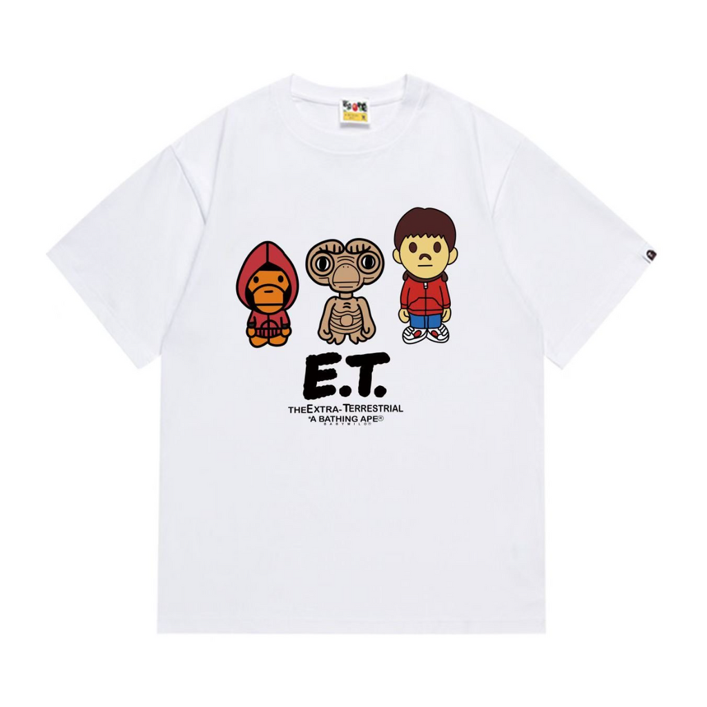Bathing Shark and ape head print T-Shirt NextBlock