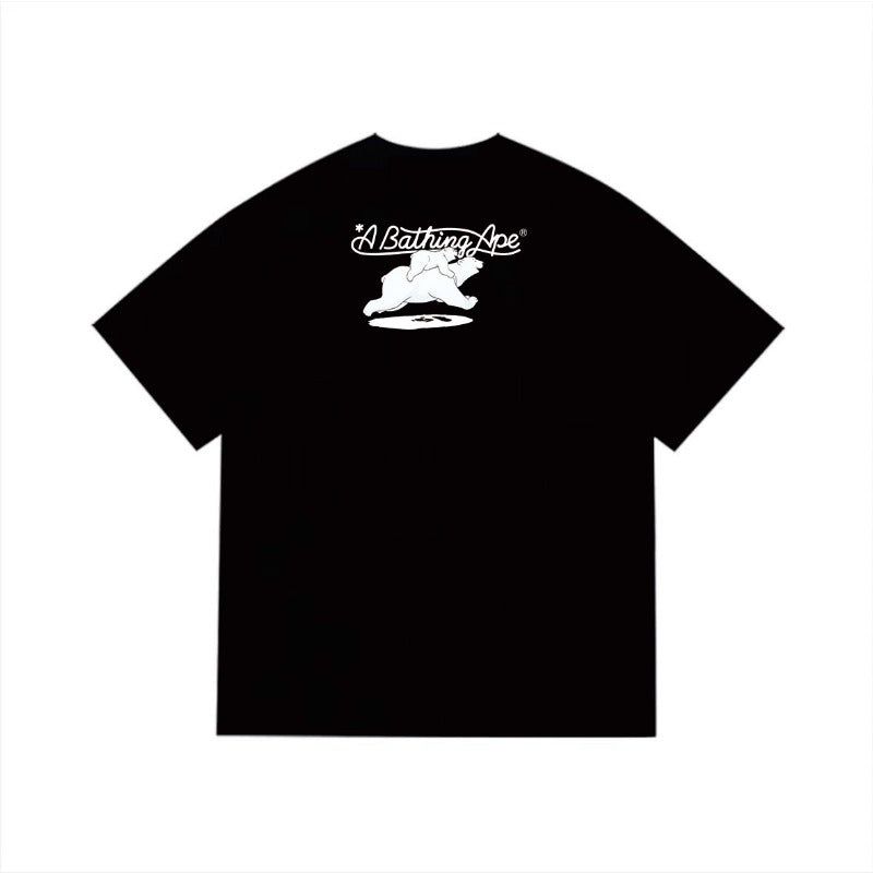 Bathing Shark and ape head print T Shirts NextBlock