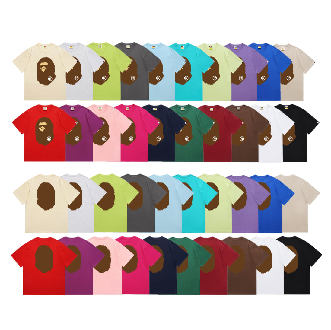 Bathing Shark and ape head print T-Shirt NextBlock