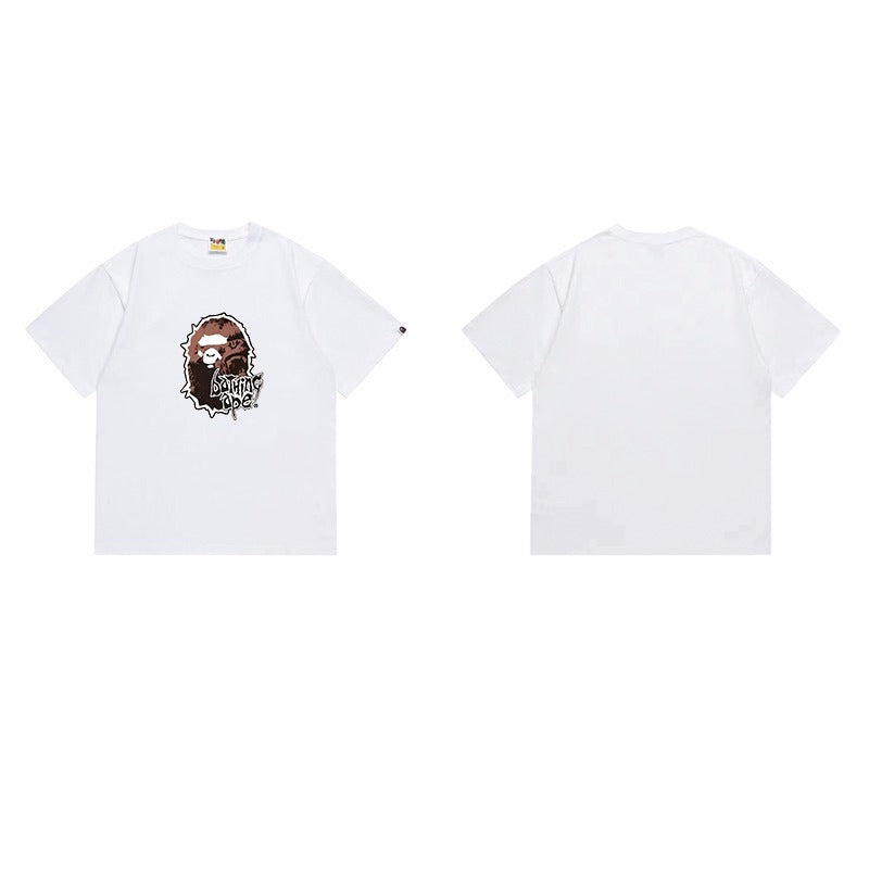 Bathing Shark and ape head print T Shirts NextBlock