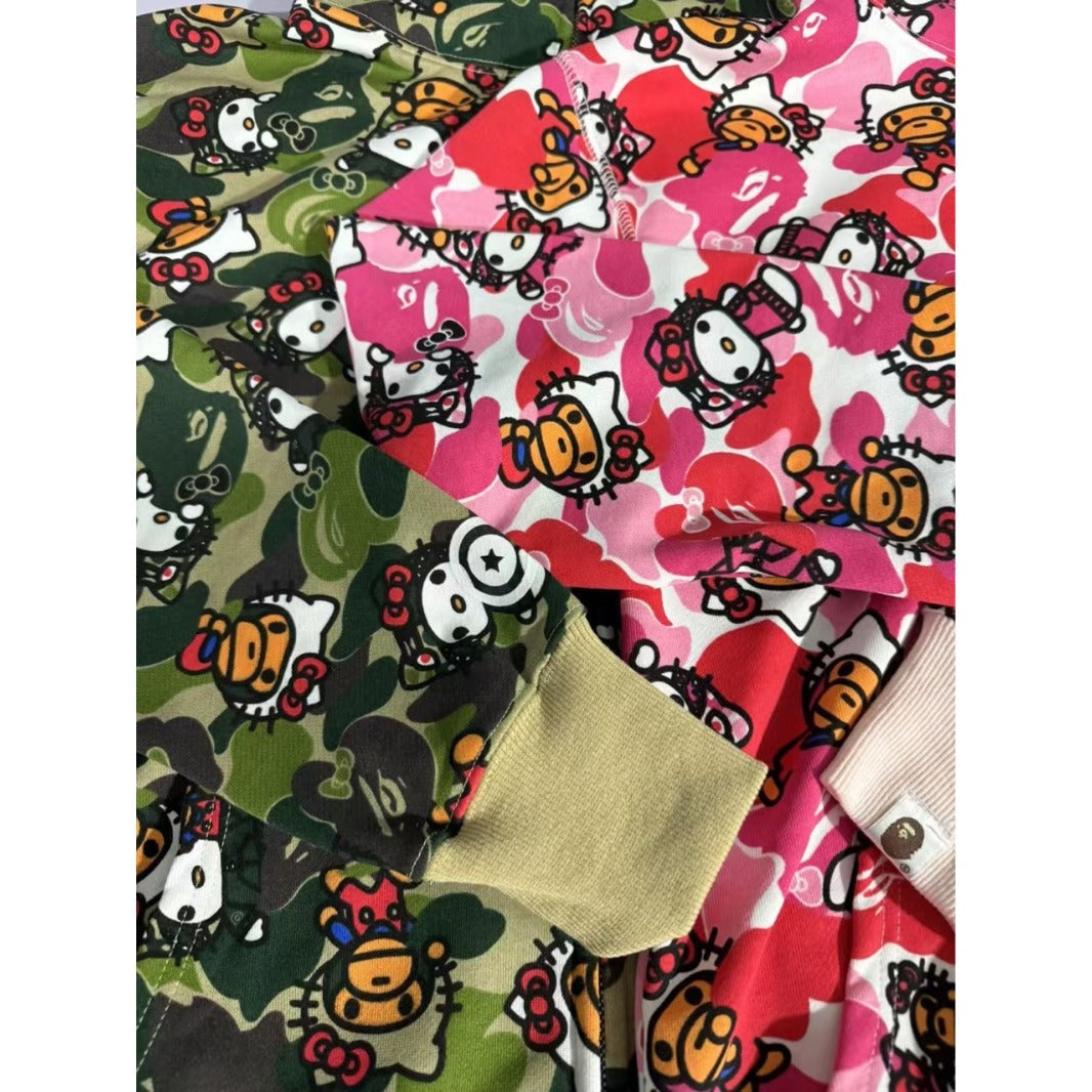 Bathing Shark and ape head print hoode BAPE shark full print hello kitty casual NextBlock