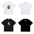 Bathing Shark and ape head print T Shirts NextBlock