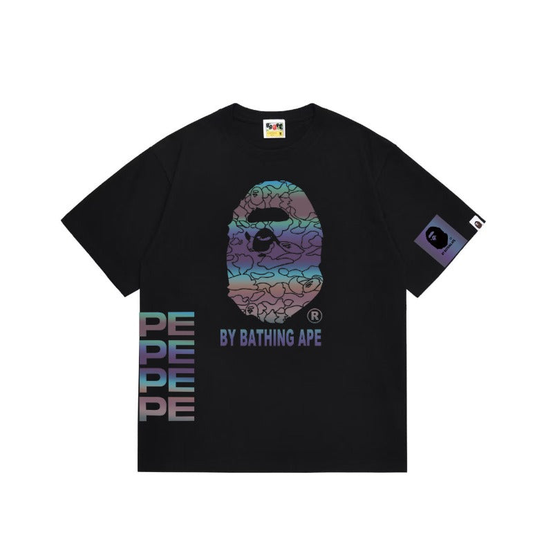Bathing Shark and ape head print T Shirts NextBlock