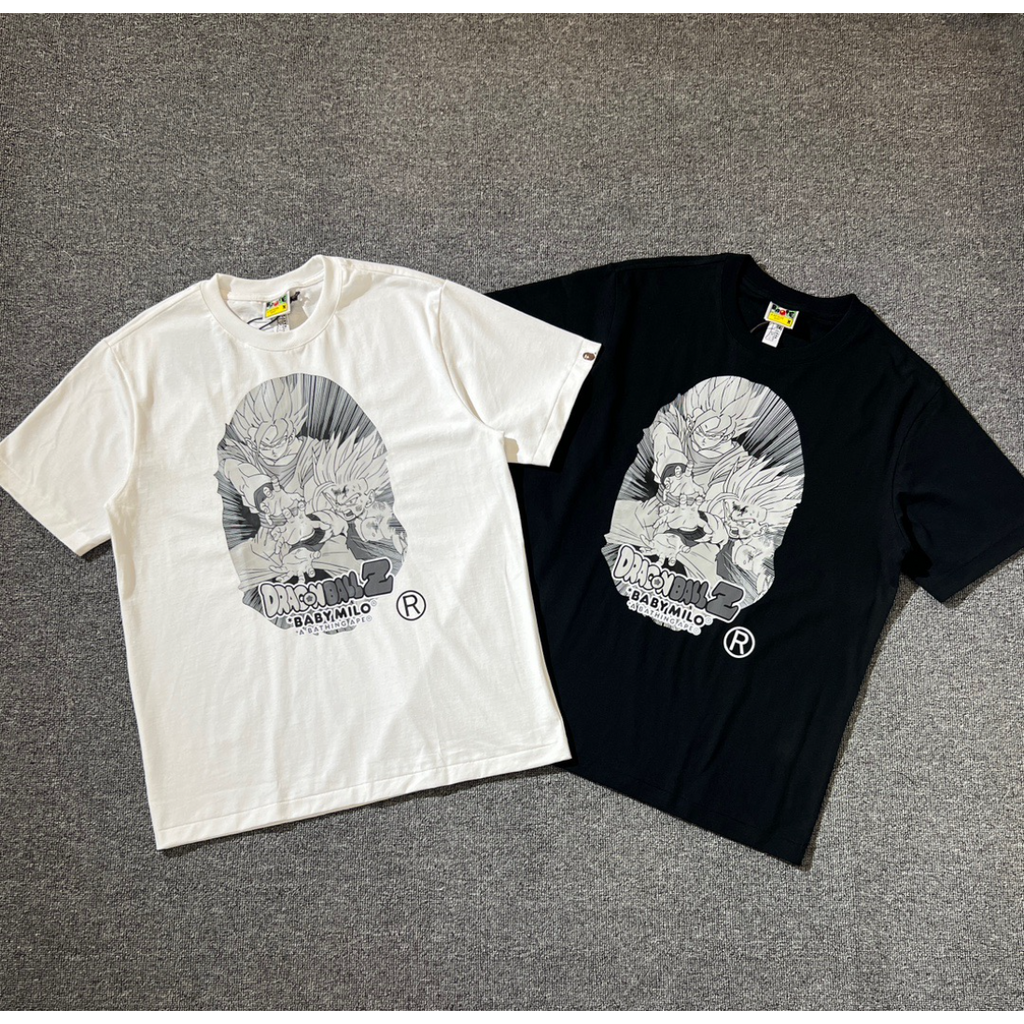Bathing Shark and ape head print T-Shirt NextBlock