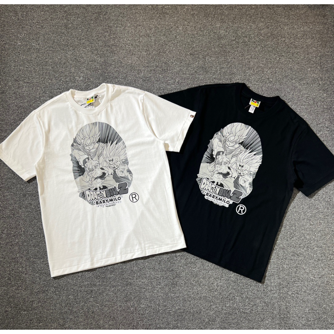 Bathing Shark and ape head print T-Shirt NextBlock