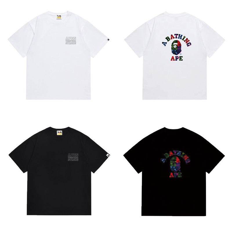 Bathing Shark and ape head print T Shirts NextBlock