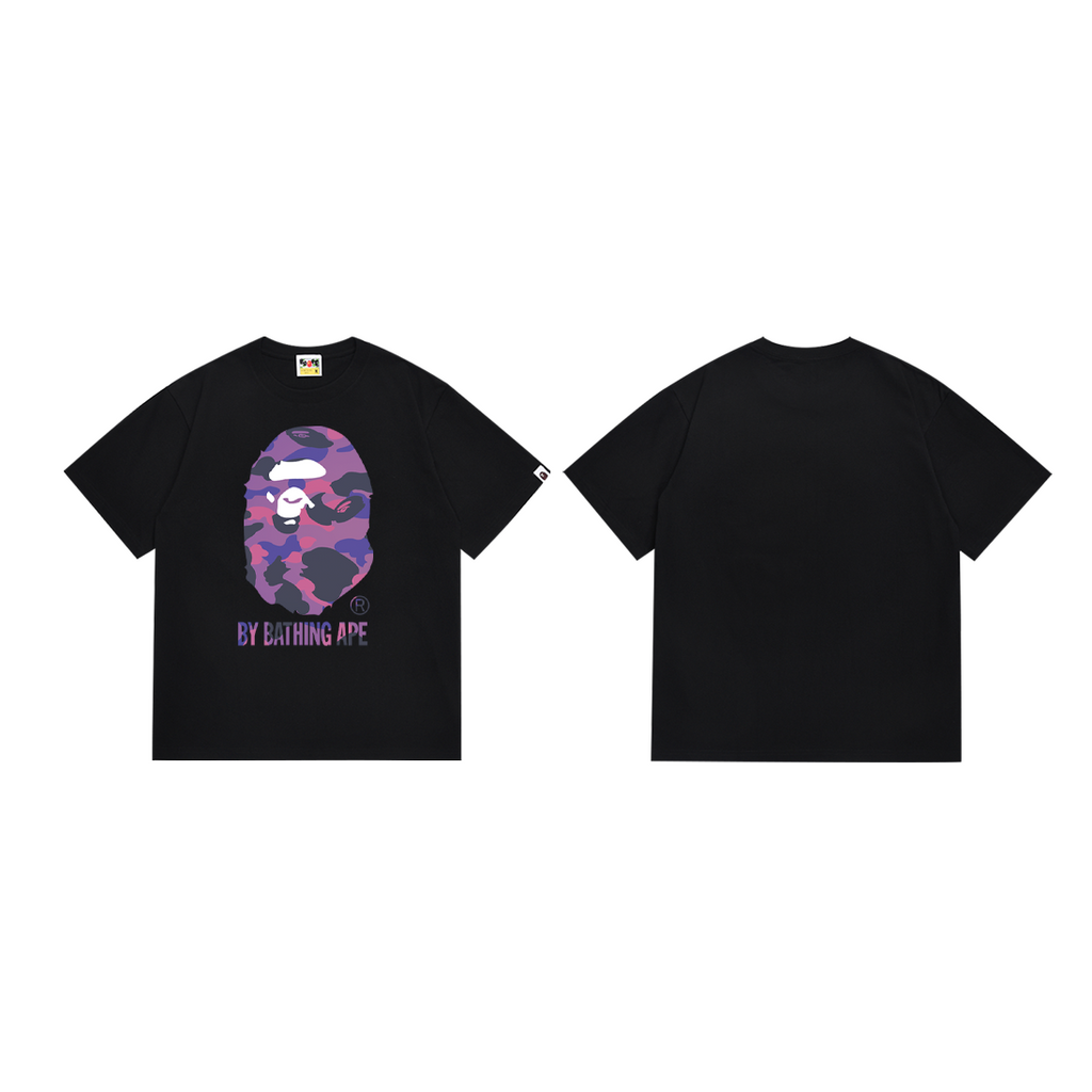 Bathing Shark and ape head print T-Shirt NextBlock
