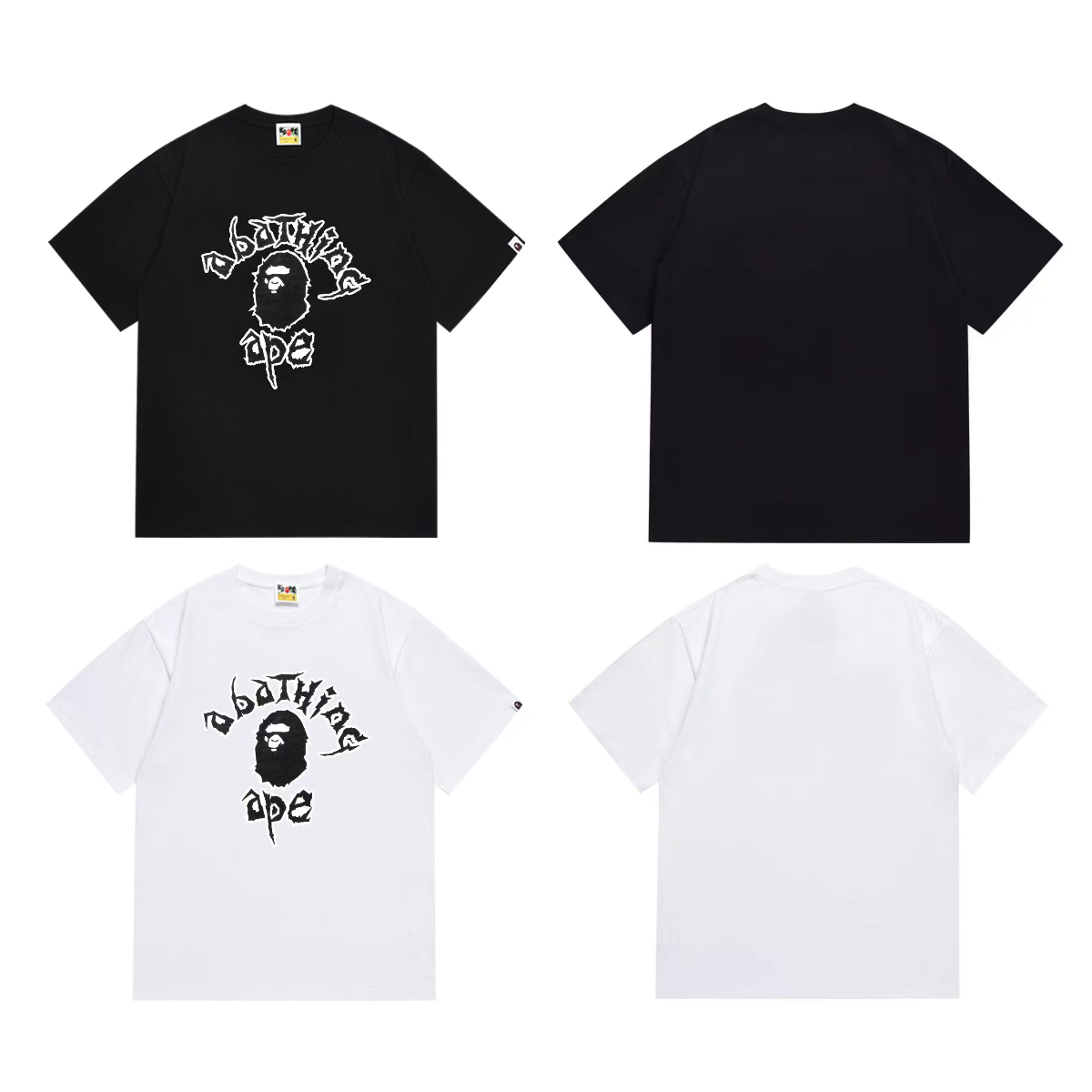 Bathing Shark and ape head print T-Shirt NextBlock