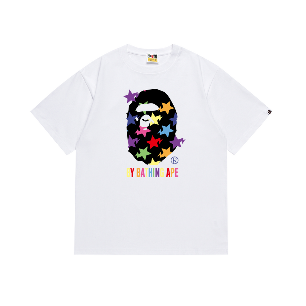 Bathing Shark and ape head print T-Shirt NextBlock