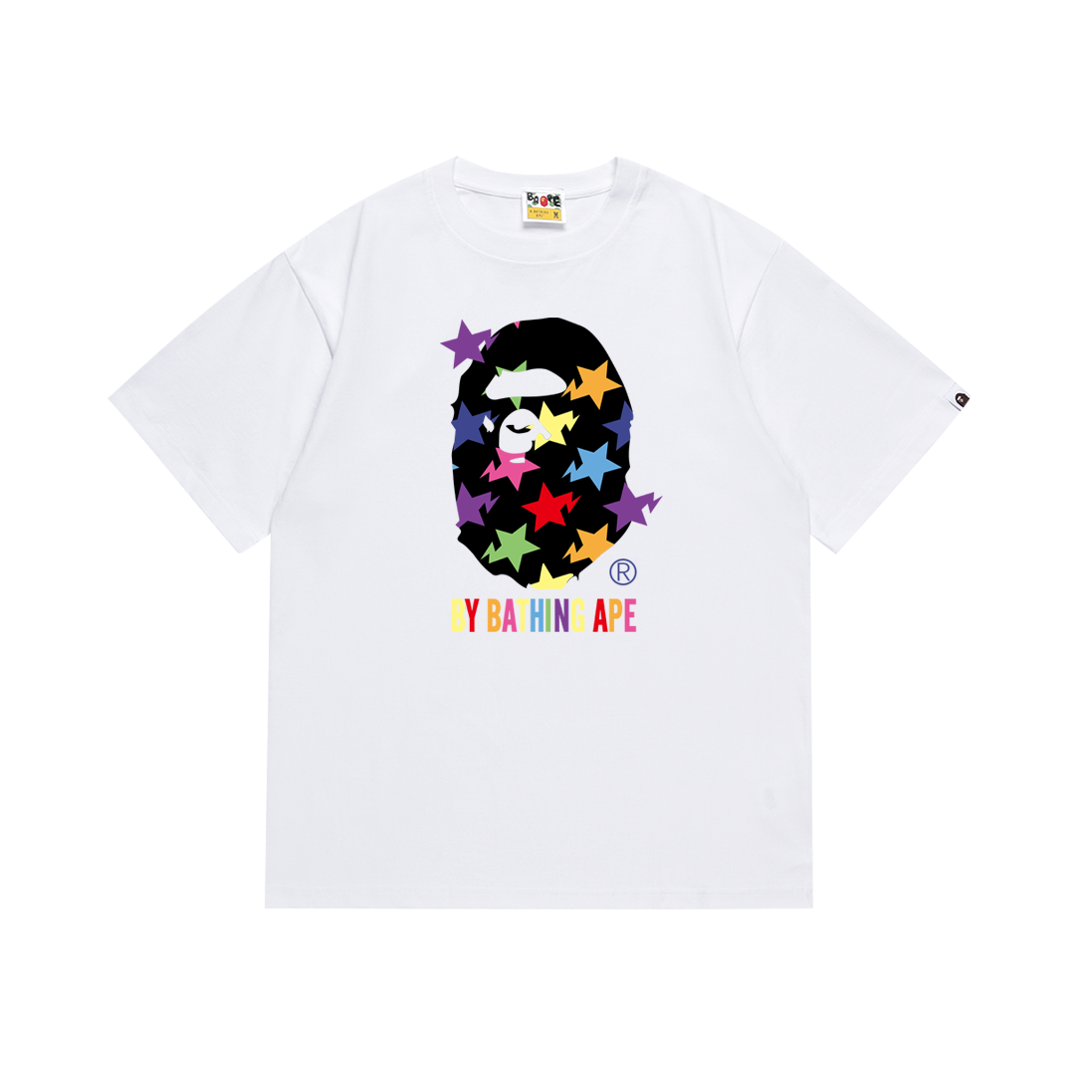 Bathing Shark and ape head print T-Shirt NextBlock