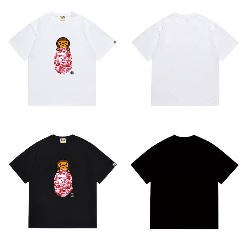 Bathing Shark and ape head print T Shirts NextBlock