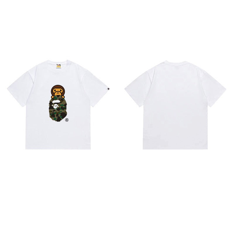 Bathing Shark and ape head print T Shirts NextBlock